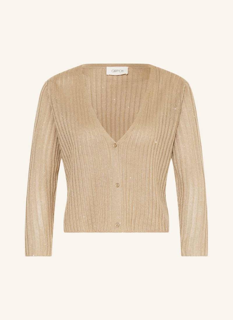 Cartoon Strickjacke Mit Pailletten braun von CARTOON