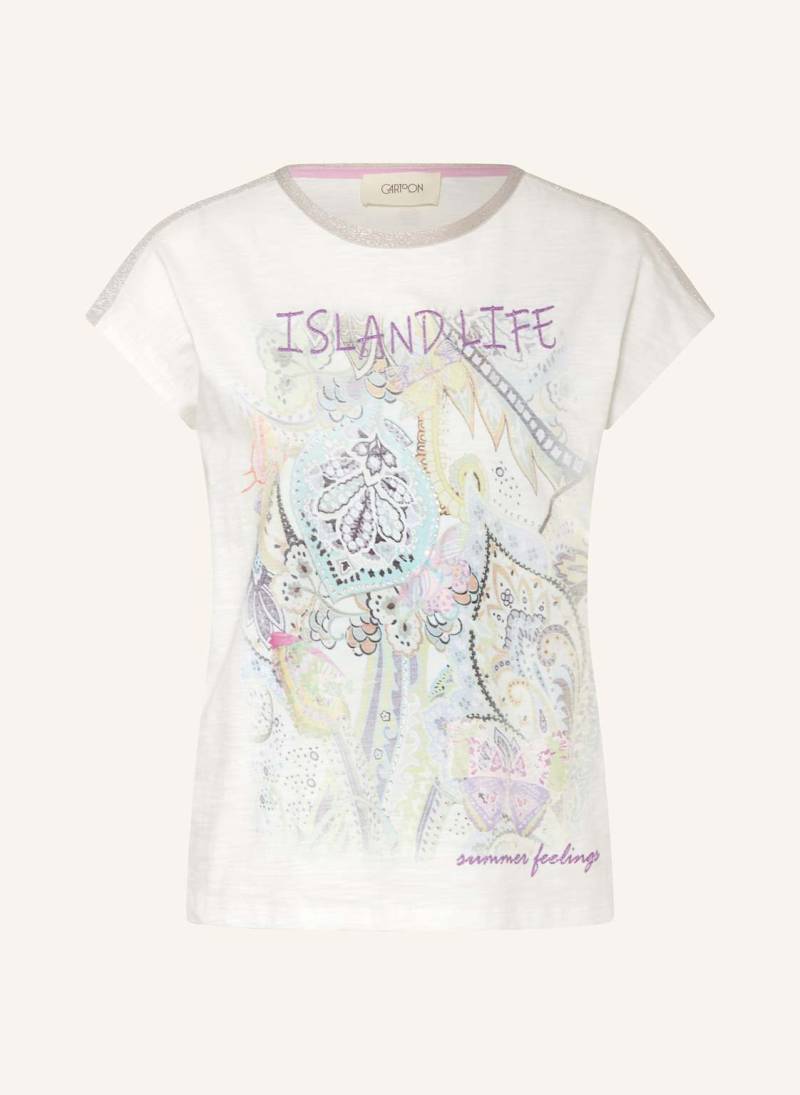 Cartoon T-Shirt Mit Schmucksteinen Und Glitzergarn weiss von CARTOON