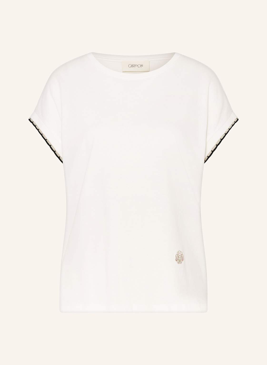 Cartoon T-Shirt Mit Schmucksteinen weiss von CARTOON