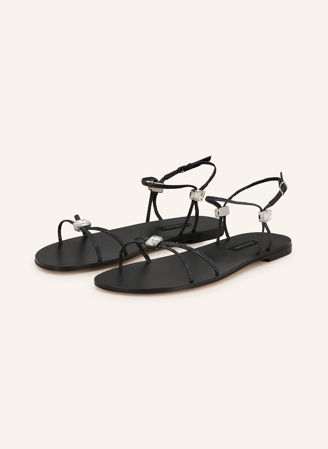 Casadei Sandalen Valentina Mit Schmucksteinen schwarz von CASADEI