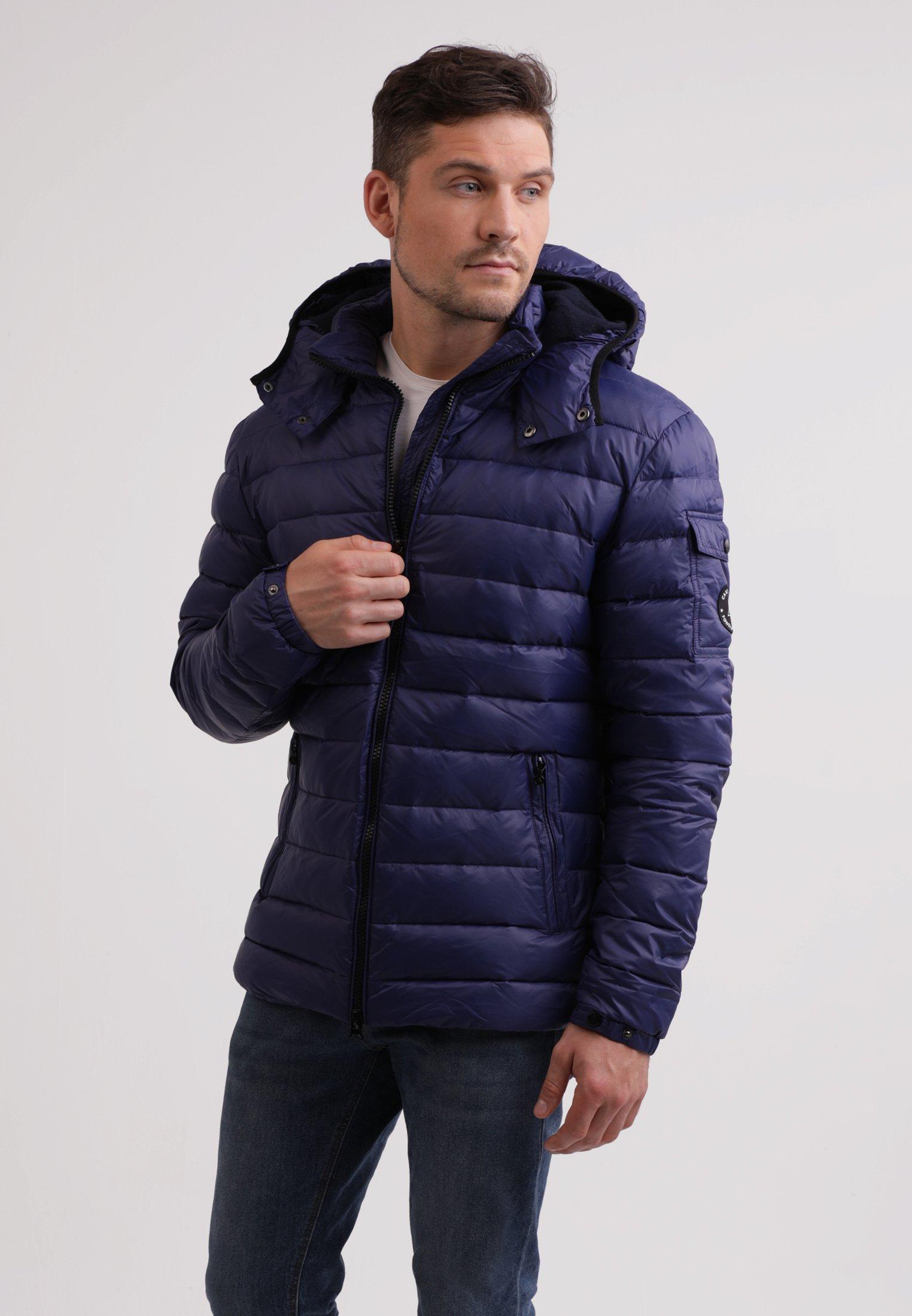 Daunenjacke Mit Kapuze Und Kaschmirfutter Herren Marine S von CASH-MERE.CH