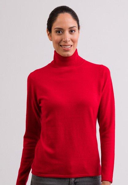 Kaschmir Rollkragen Pullover Damen Rot Bunt XL von CASH-MERE.CH