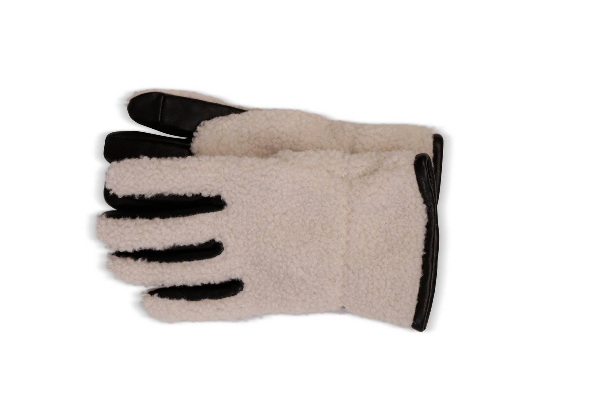 Unisex Retro-fleece-handschuhe Mit Kaschmirfutter Damen Offwhite M von CASH-MERE.CH