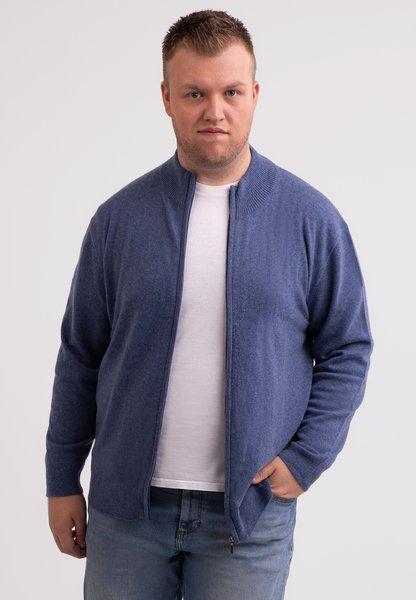 Kaschmir Cardigan Herren Blau Denim 4XL von CASH-MERE.CH