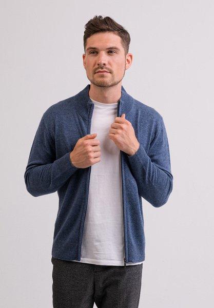 Kaschmir Cardigan Herren Blau Denim XL von CASH-MERE.CH