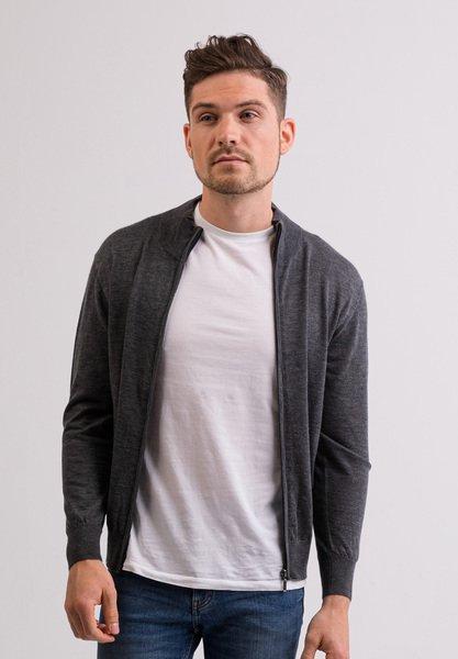 Kaschmir Cardigan Herren Taubengrau S von CASH-MERE.CH