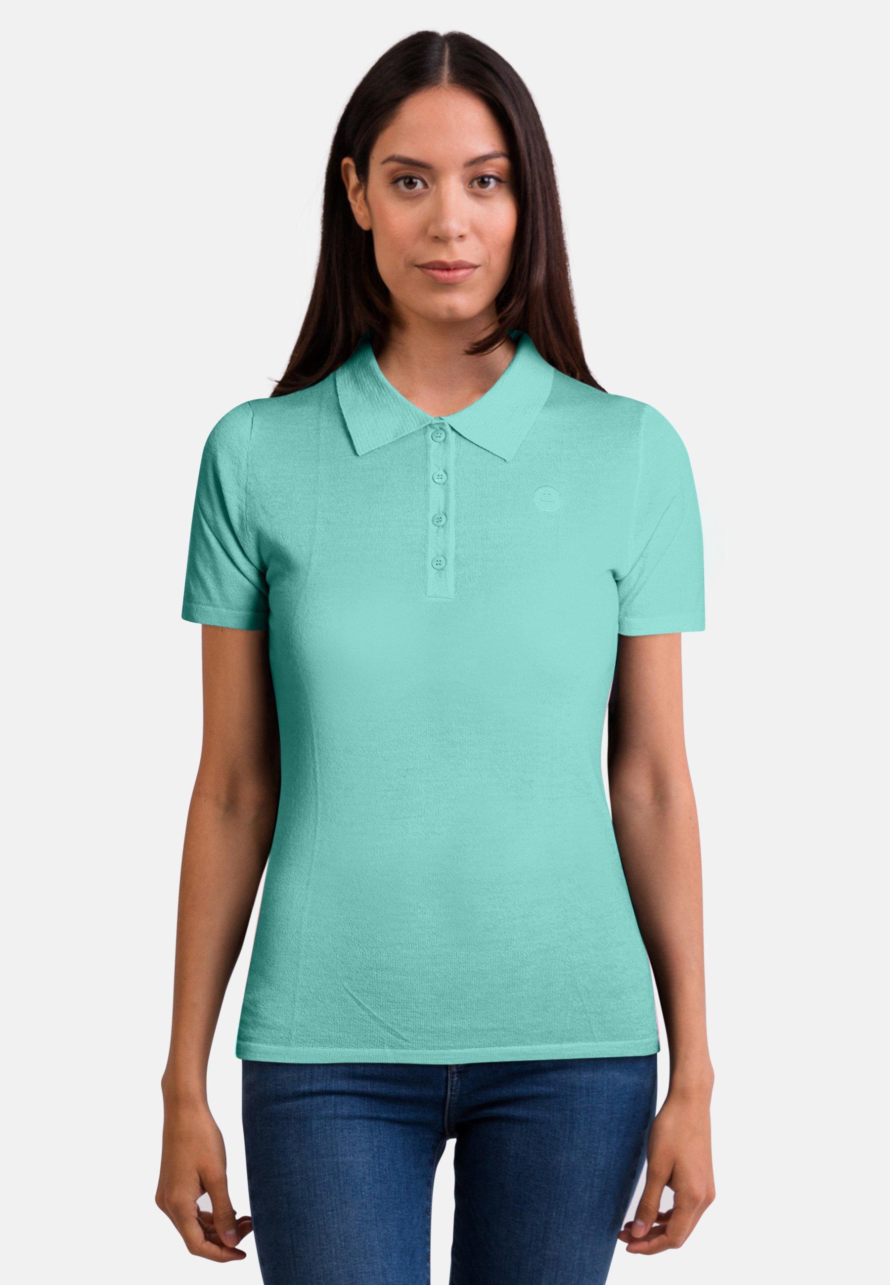 Kaschmir Poloshirt Kurzarm Damen Mint M von CASH-MERE.CH