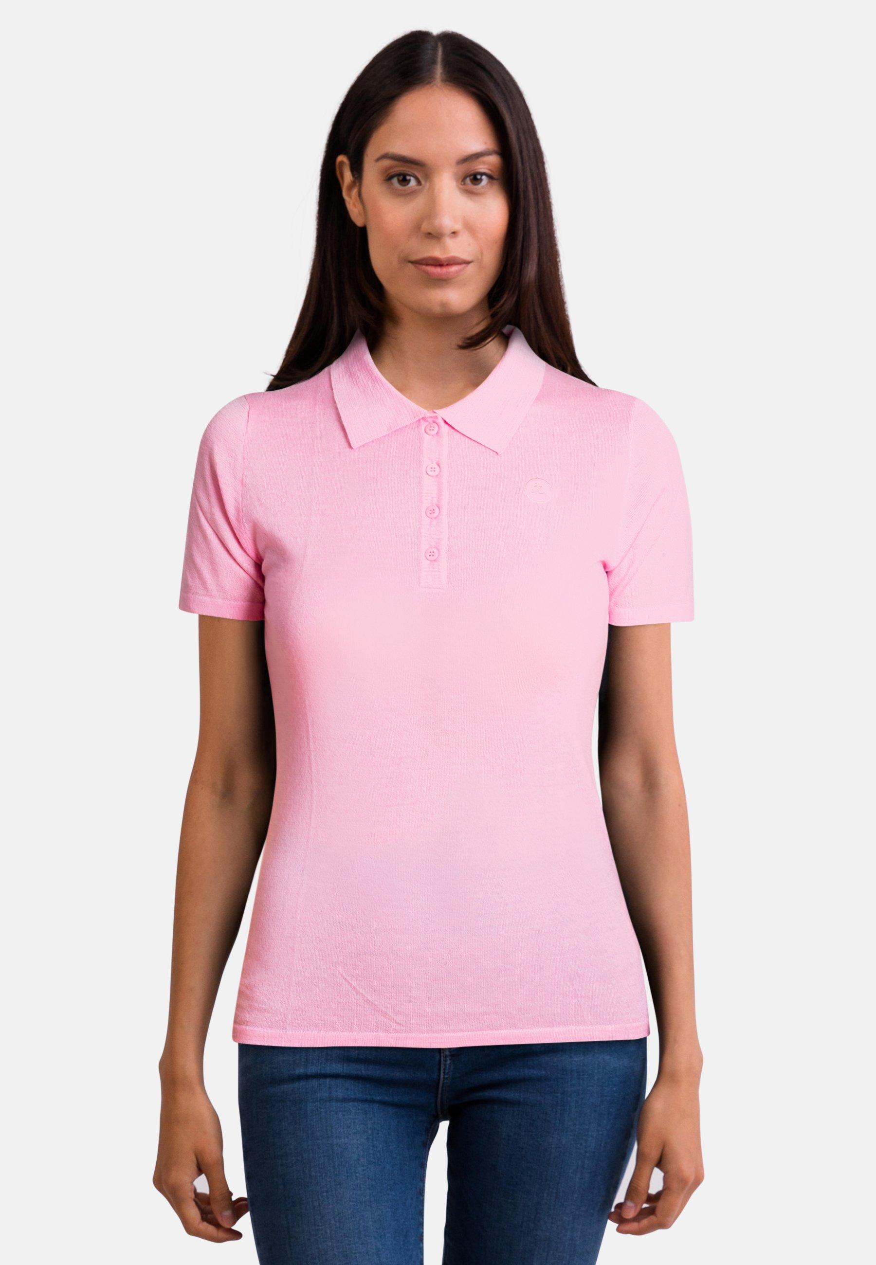 Kaschmir Poloshirt Kurzarm Damen Pink S von CASH-MERE.CH