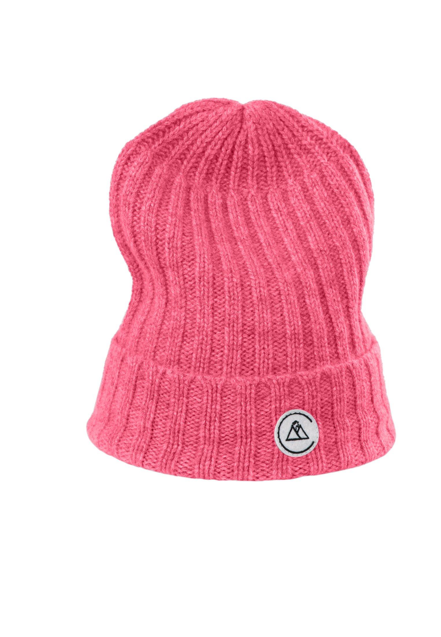 Kaschmir Rib Mütze Damen Pink ONE SIZE von CASH-MERE.CH