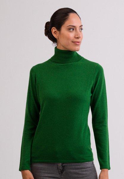 Kaschmir Rollkragen Pullover Damen Grün M von CASH-MERE.CH