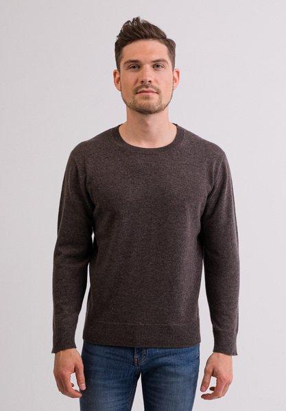 Kaschmir Rundhals Pullover Herren Beige L von CASH-MERE.CH