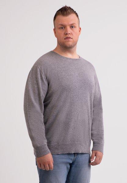 Kaschmir Rundhals Pullover Herren Grau 3XL von CASH-MERE.CH