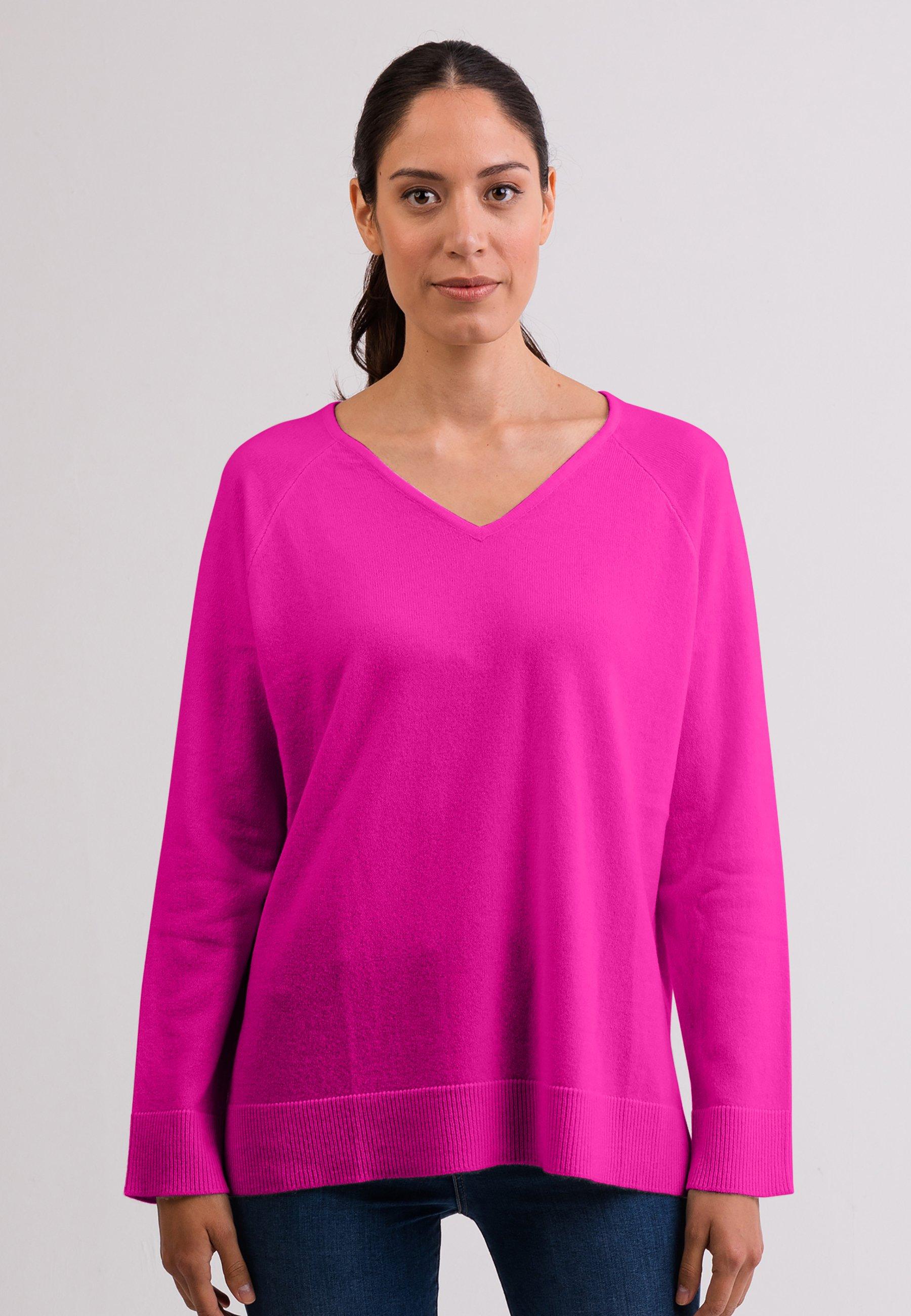 Kaschmir V-ausschnitt Pullover Mit Seitenschlitzen Damen Altrosa M von CASH-MERE.CH