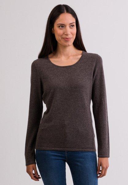 Kaschmir Rundhals Pullover Damen Beige XL von CASH-MERE.CH