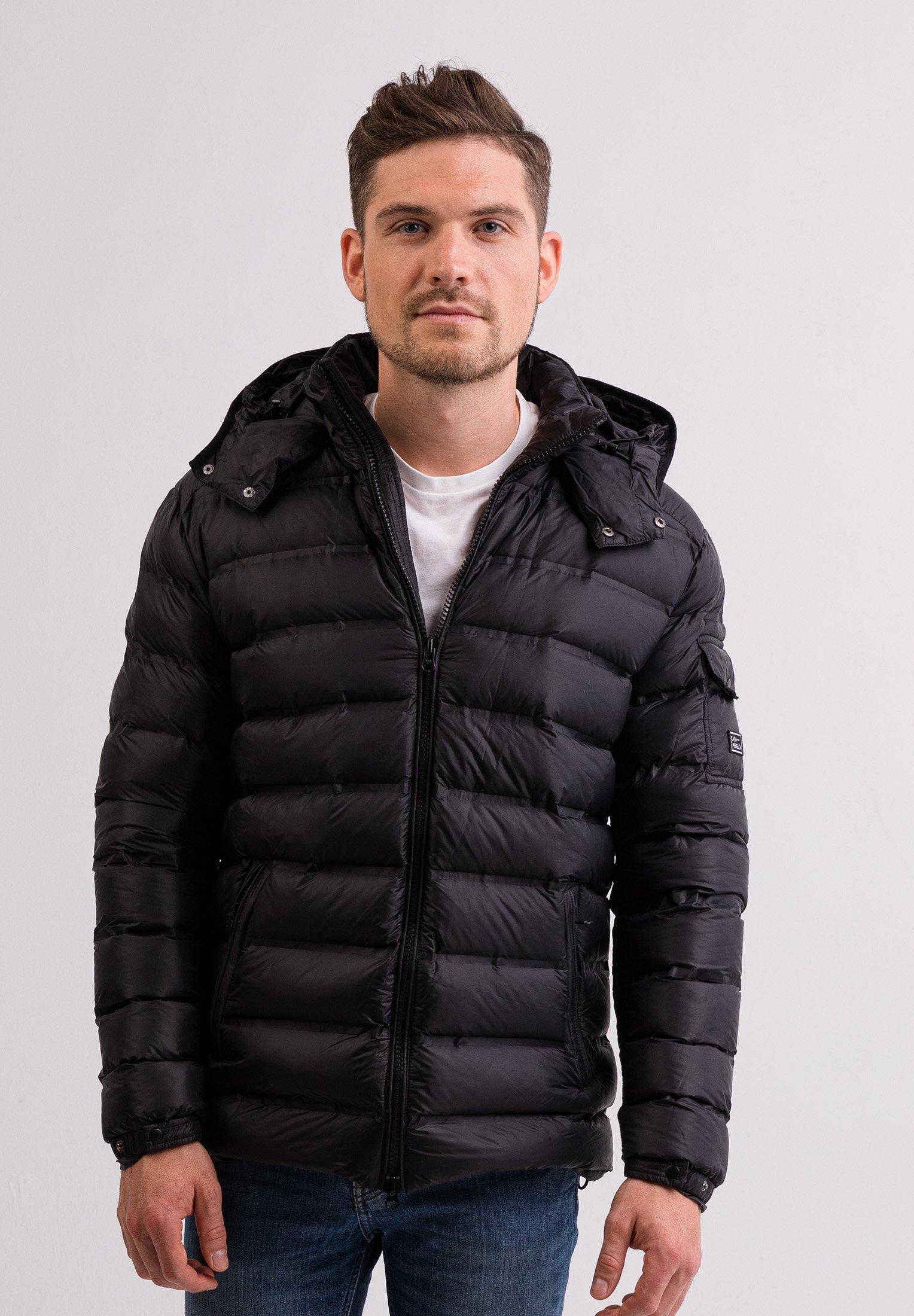 Daunenjacke Mit Kapuze Und Kaschmirfutter Herren Schwarz XL von CASH-MERE.CH