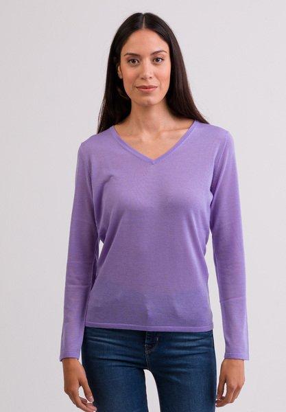 Kaschmir V-ausschnitt Pullover Damen Viola XXL von CASH-MERE.CH