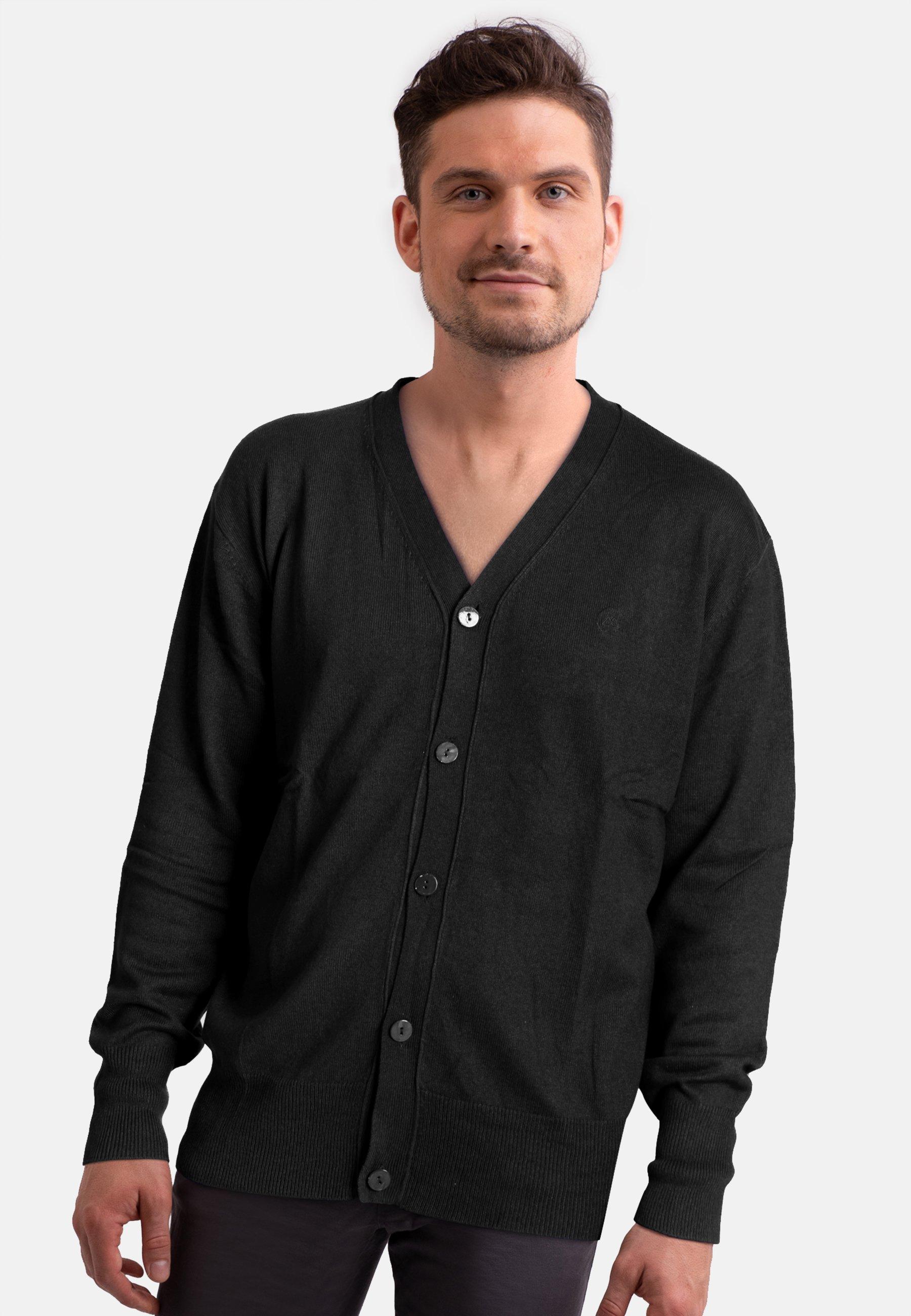 Seide Kaschmir Cardigan Herren Schwarz M von CASH-MERE.CH