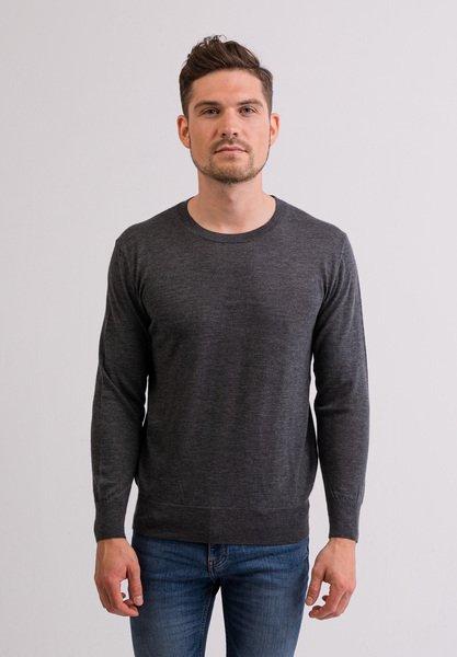 Kaschmir Rundhals Pullover Herren Taubengrau XXL von CASH-MERE.CH