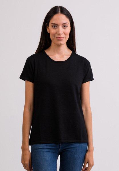 T-shirt Damen Schwarz S von CASH-MERE.CH