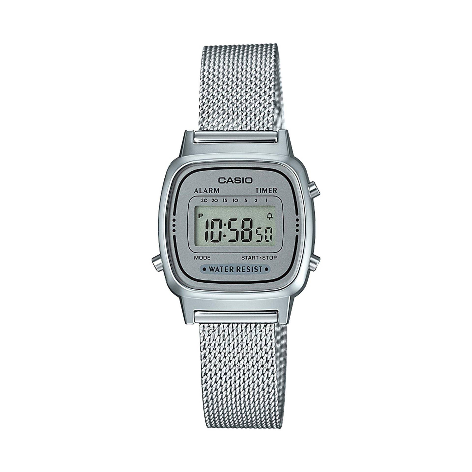 Digitaluhr Damen Silberfarben 30mm von CASIO