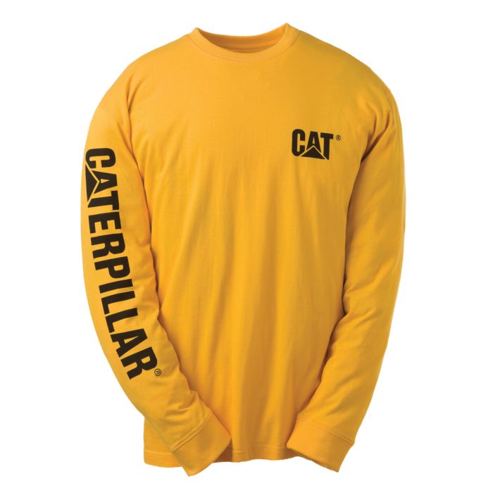 CAT Langarmshirt Trademark Banner, gelb, XL von Caterpillar