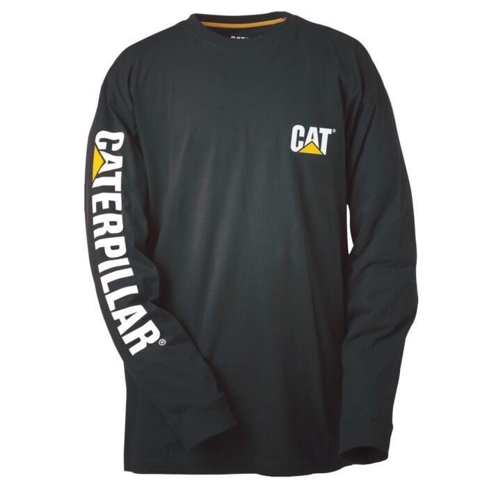 CAT Langarmshirt Trademark Banner, schwarz von Caterpillar