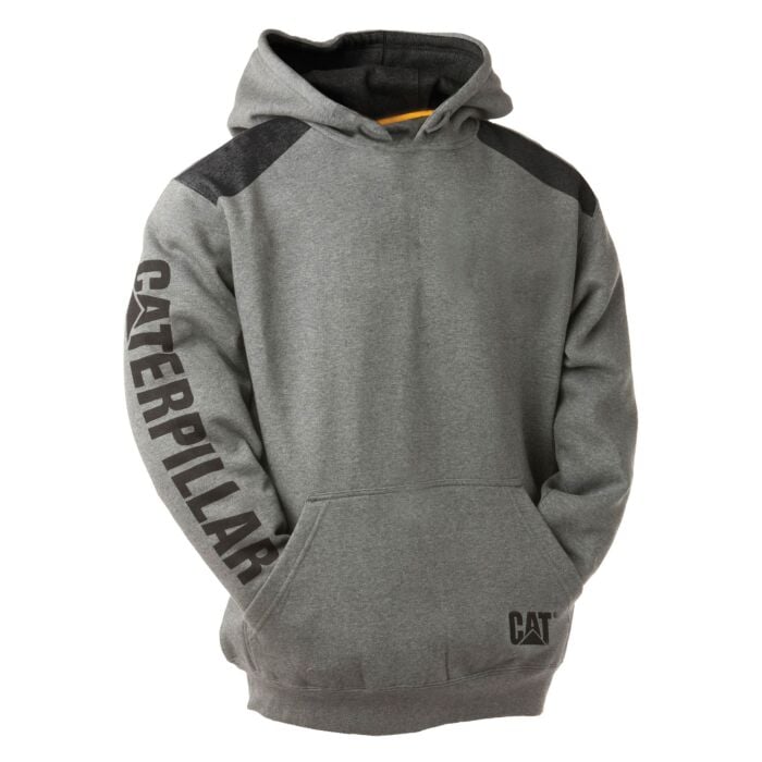 CAT Sweatshirt Logo Panel Hooded, grau von Caterpillar