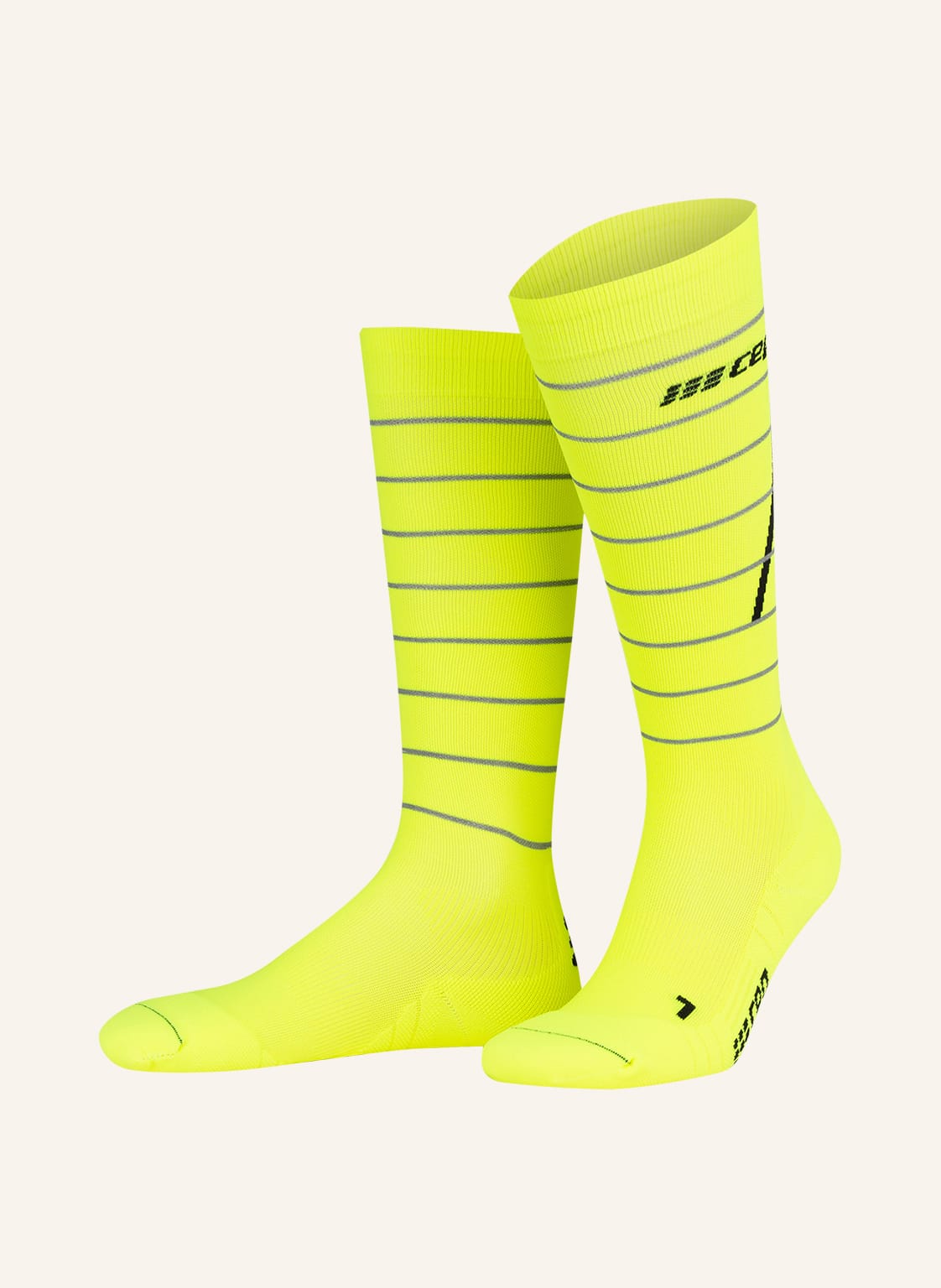 Cep Laufsocken Reflective Compression gelb von CEP