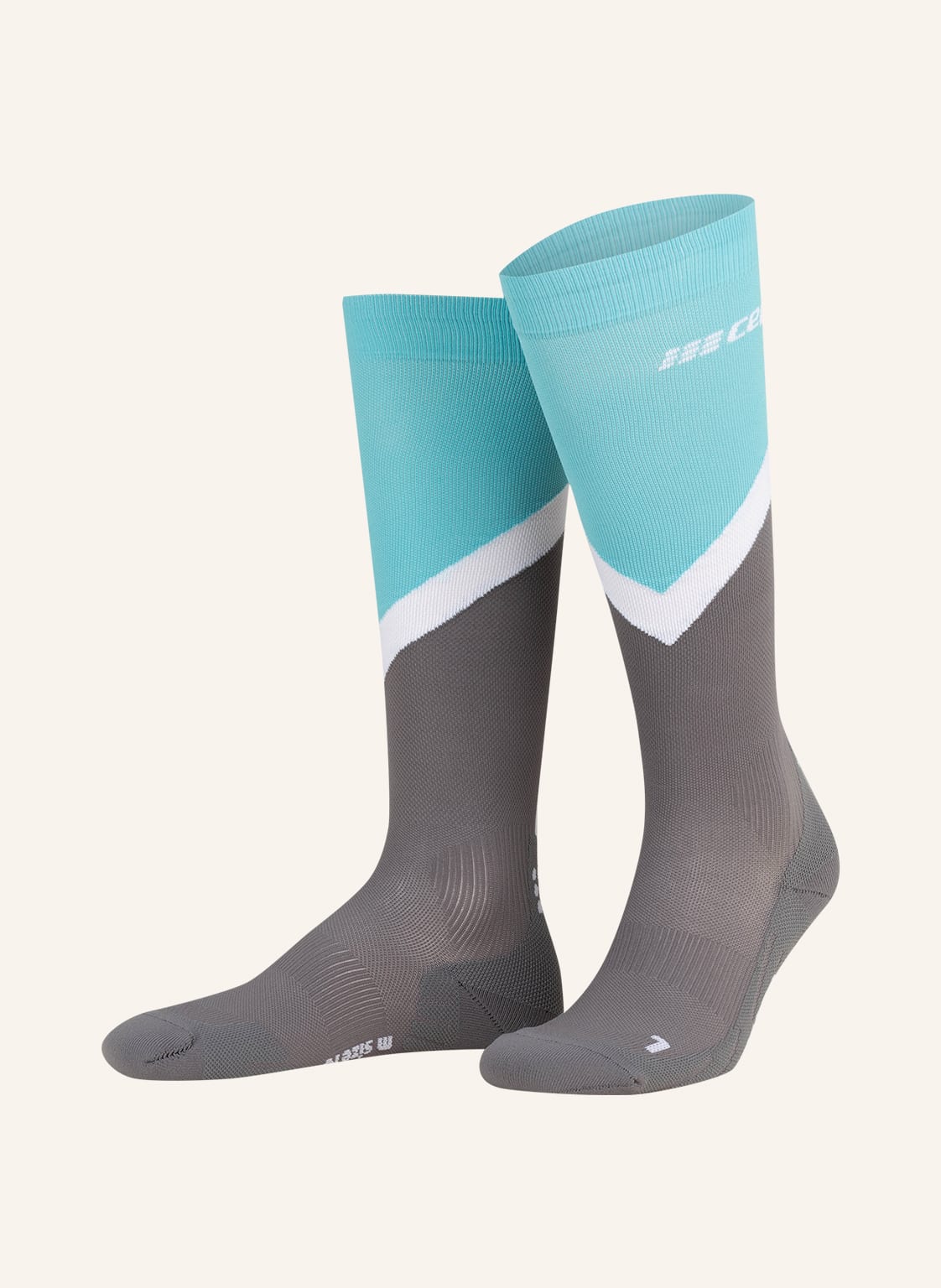 Cep Skisocken Chevron Compression - Tall grau