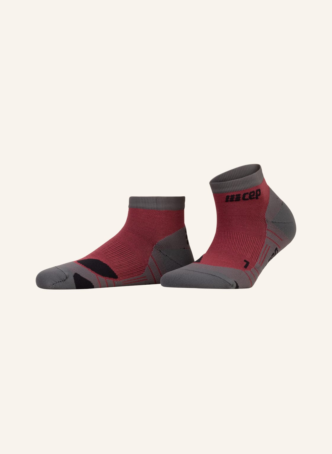 Cep Trekking-Socken Light Merino Compression - Low Cut rot von CEP