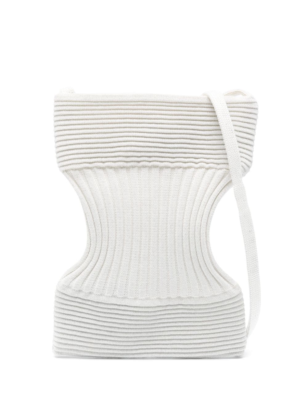 CFCL Strata ribbed-knit crossbody bag - White von CFCL