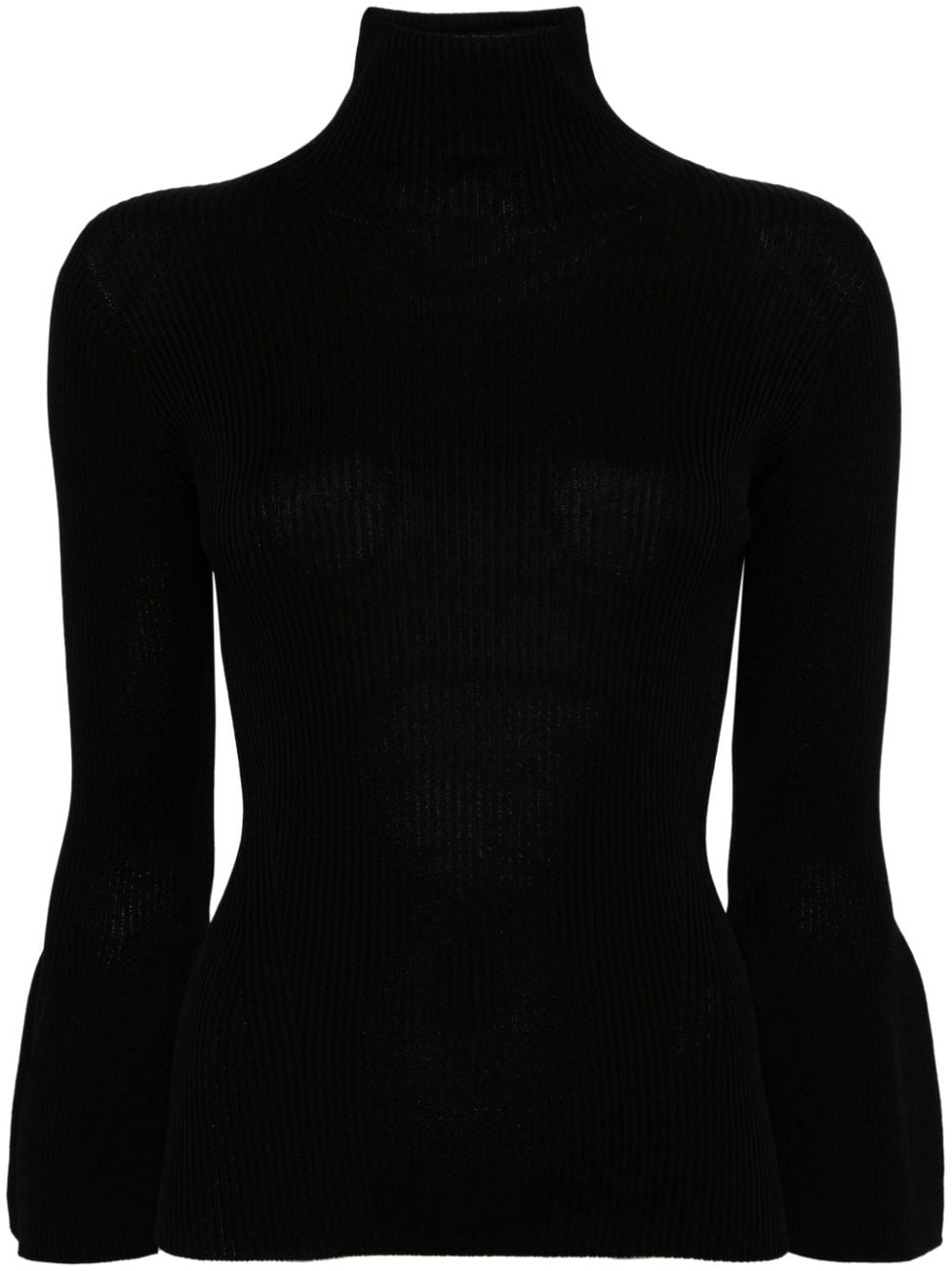 CFCL bell-sleeve ribbed top - Black von CFCL
