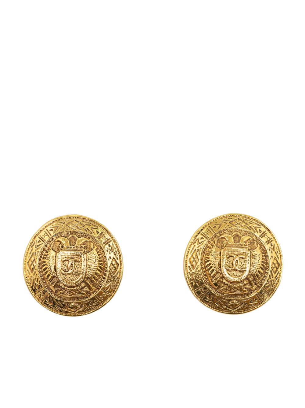 CHANEL Pre-Owned 1970-1980 CC Clip On costume earrings - Gold von CHANEL Pre-Owned
