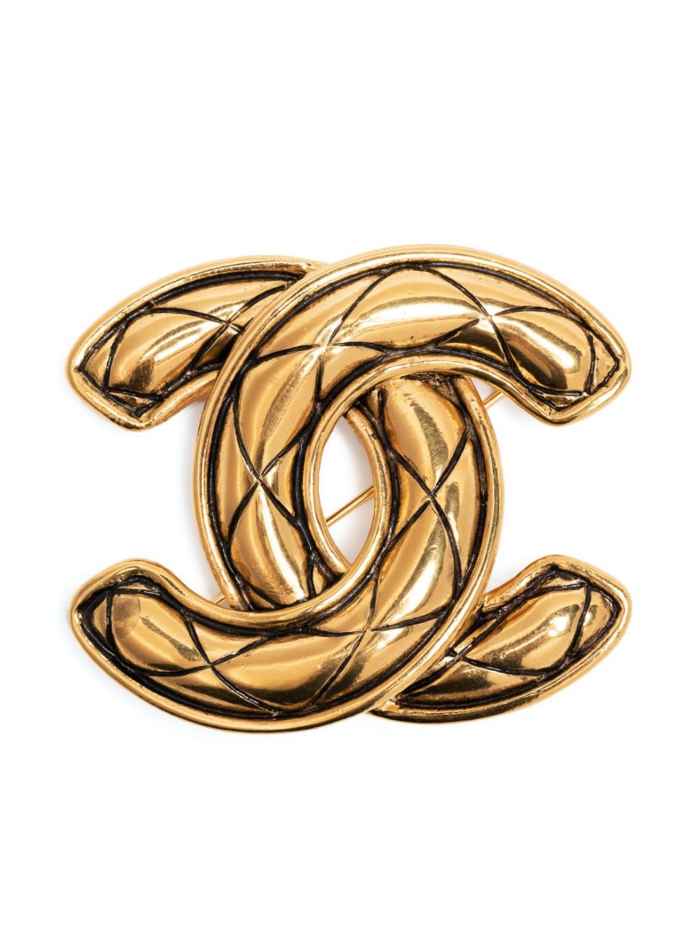 CHANEL Pre-Owned 1980-1986 CC diamond-quilted brooch - Gold von CHANEL Pre-Owned