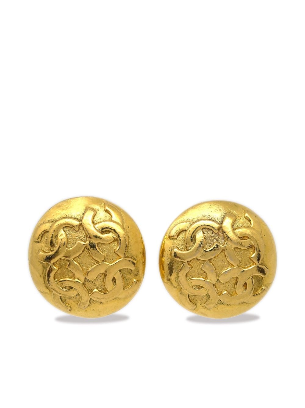 CHANEL Pre-Owned 1980-1990s CC button clip-on earrings - Yellow von CHANEL Pre-Owned