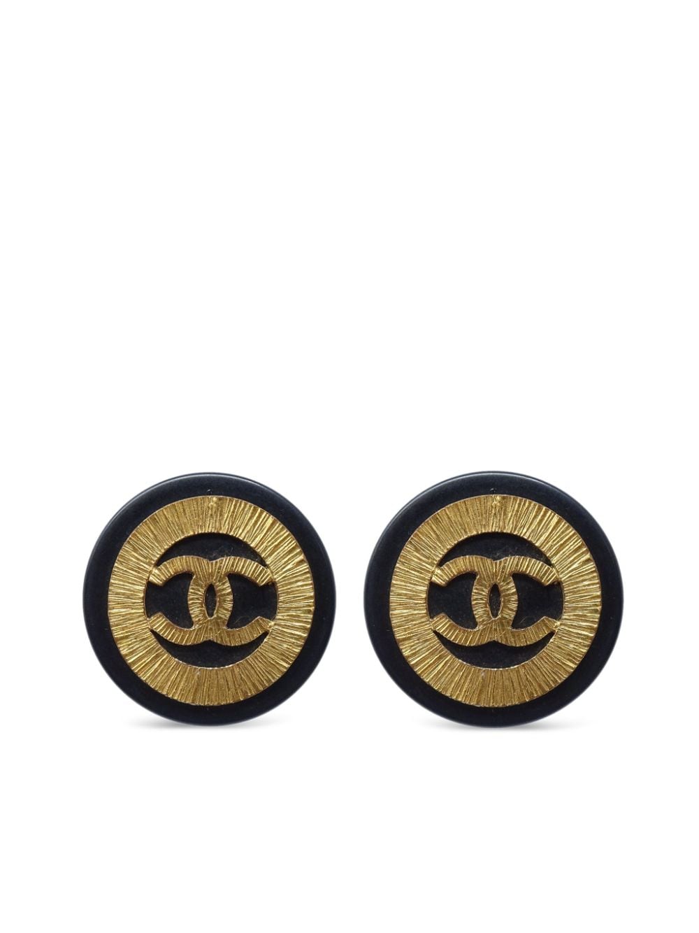 CHANEL Pre-Owned 1980-1990s CC button clip-on earrings - Gold von CHANEL Pre-Owned