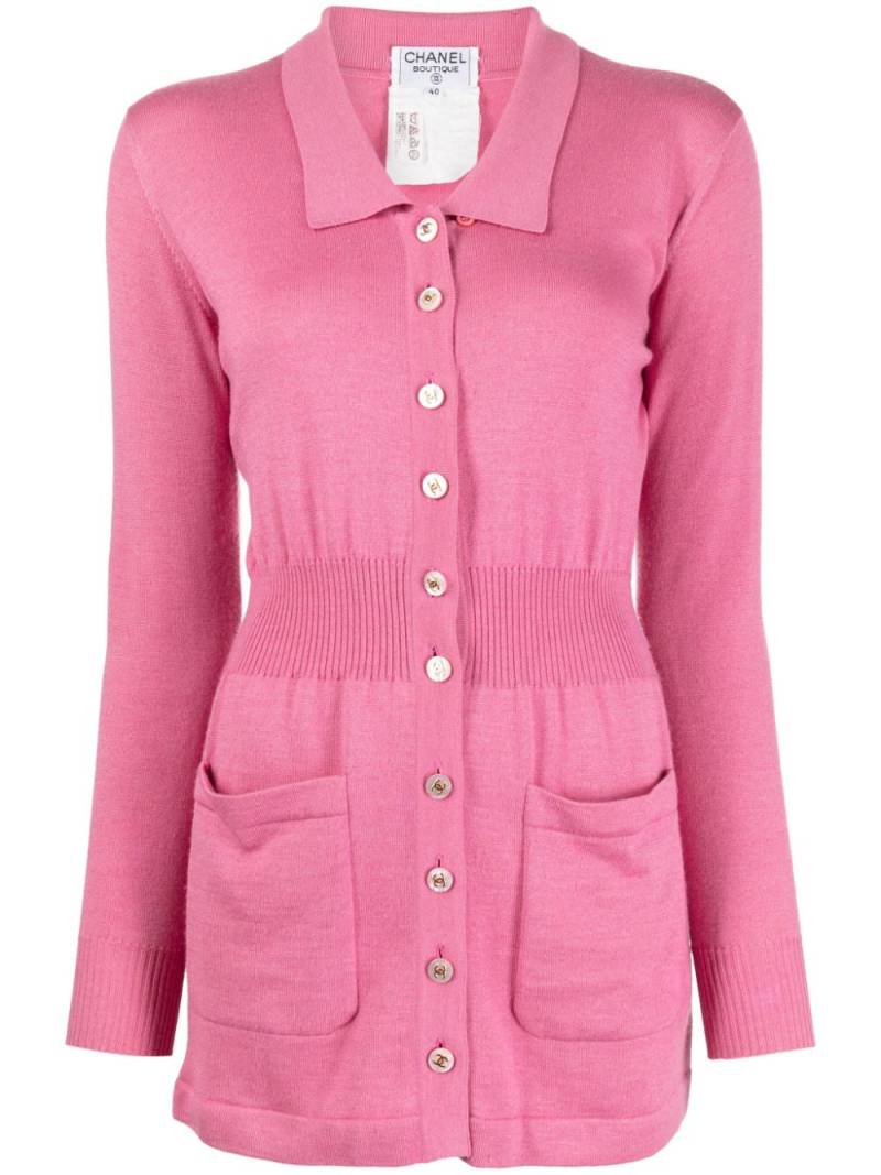CHANEL Pre-Owned 1980s CC-buttons cotton cardigan - Pink von CHANEL Pre-Owned