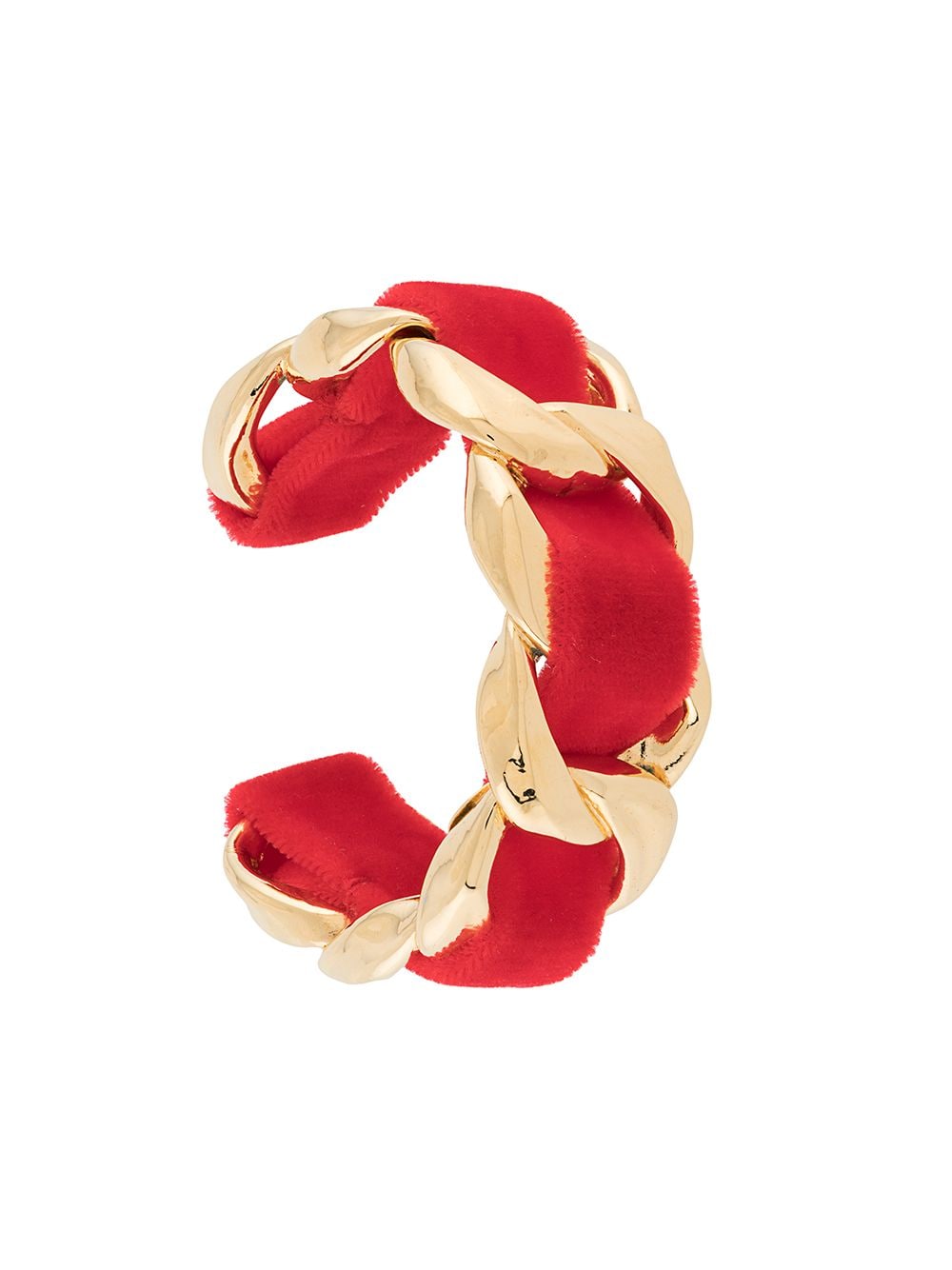 CHANEL Pre-Owned 1980s velvet and chain-link cuff - Red von CHANEL Pre-Owned