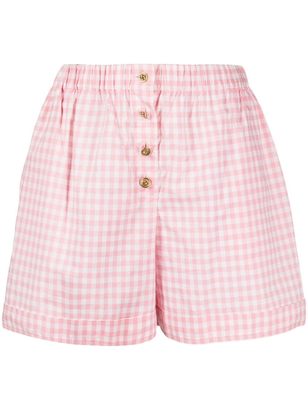 CHANEL Pre-Owned 1990-2000s CC-buttons gingham-check mini shorts - Pink von CHANEL Pre-Owned