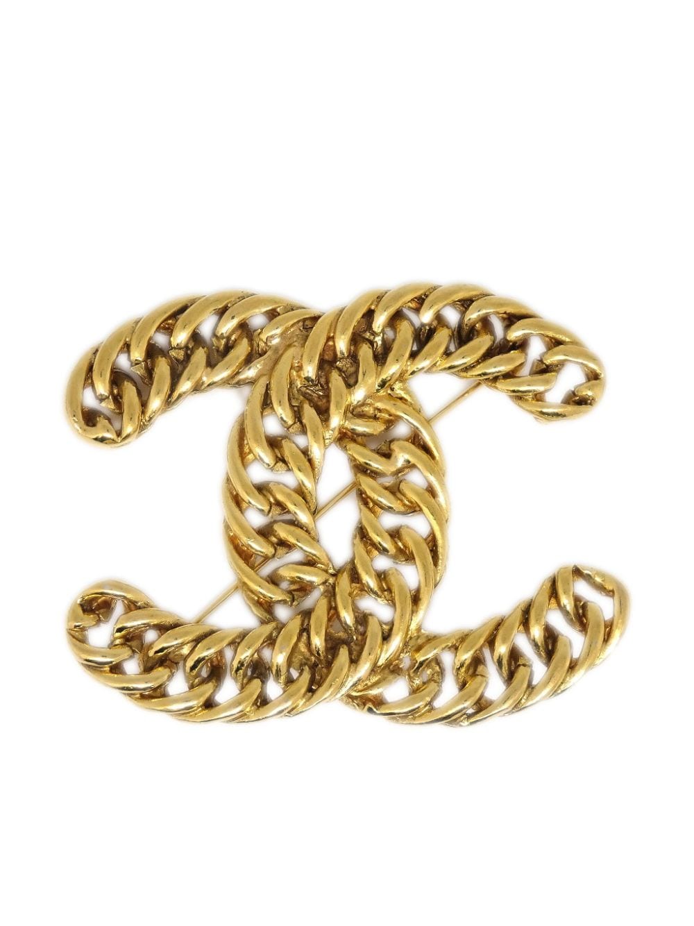 CHANEL Pre-Owned 1990-2000s CC chain brooch - Gold von CHANEL Pre-Owned