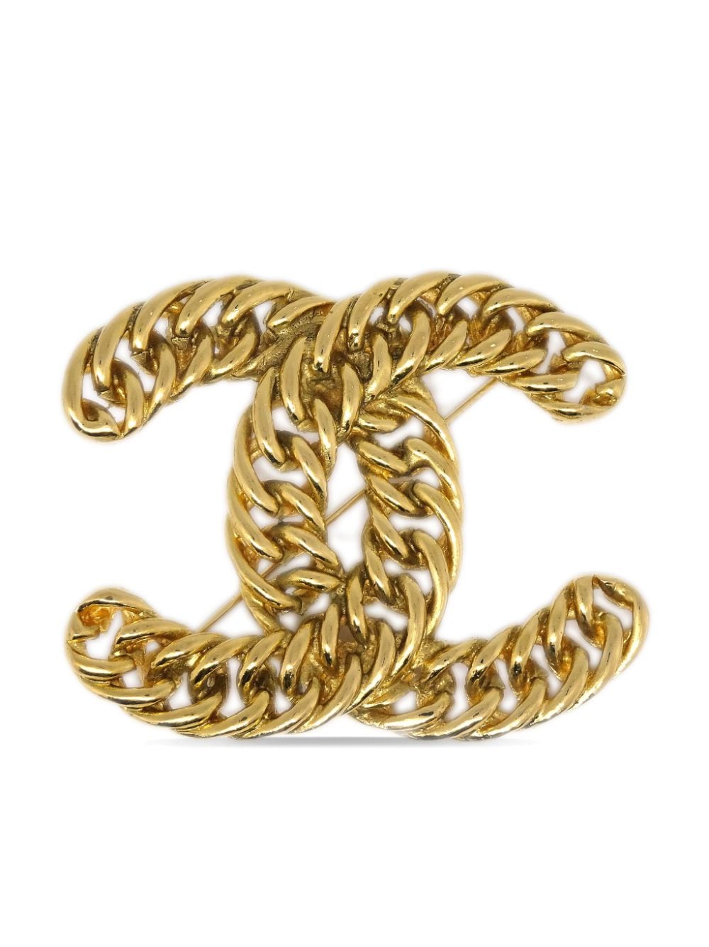 CHANEL Pre-Owned 1990-2000s CC chain brooch - Gold von CHANEL Pre-Owned