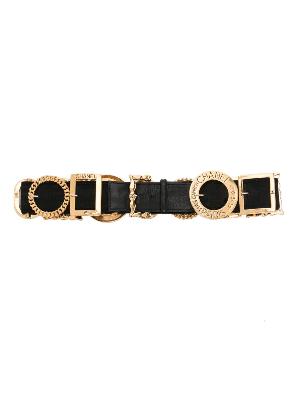 CHANEL Pre-Owned 1990s buckle-decorated elasticated belt - Black von CHANEL Pre-Owned
