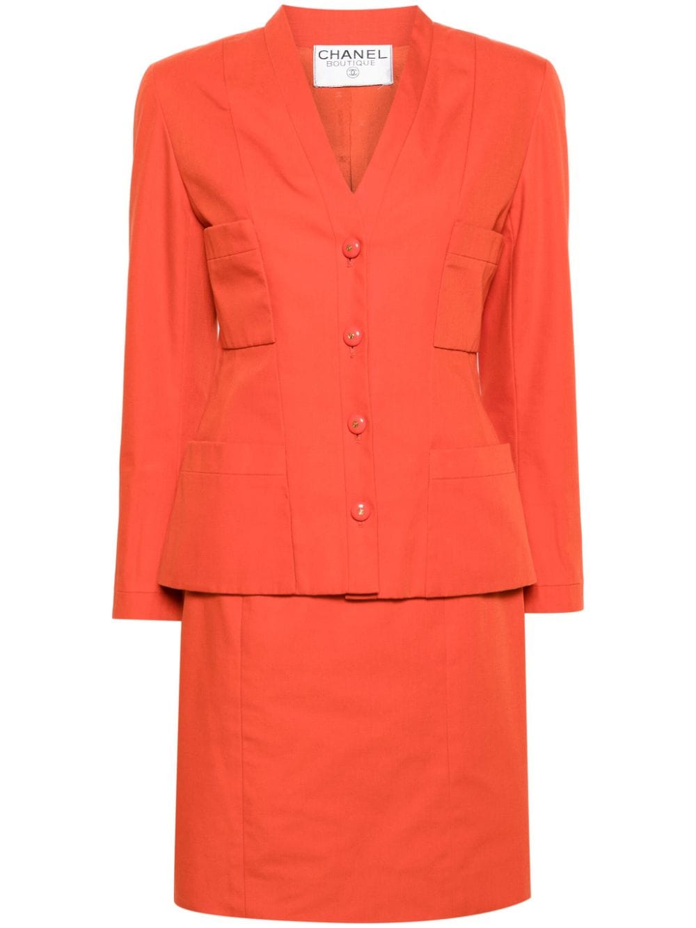 CHANEL Pre-Owned 1990s canvas skirt suit - Orange von CHANEL Pre-Owned