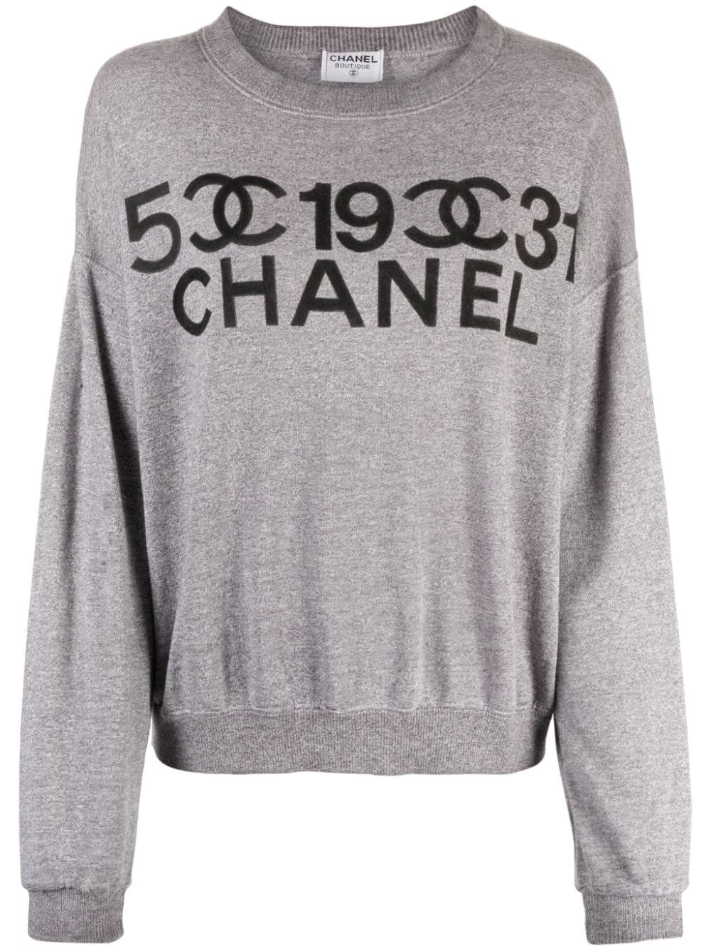CHANEL Pre-Owned 1990s logo-print crewneck sweatshirt - Grey von CHANEL Pre-Owned