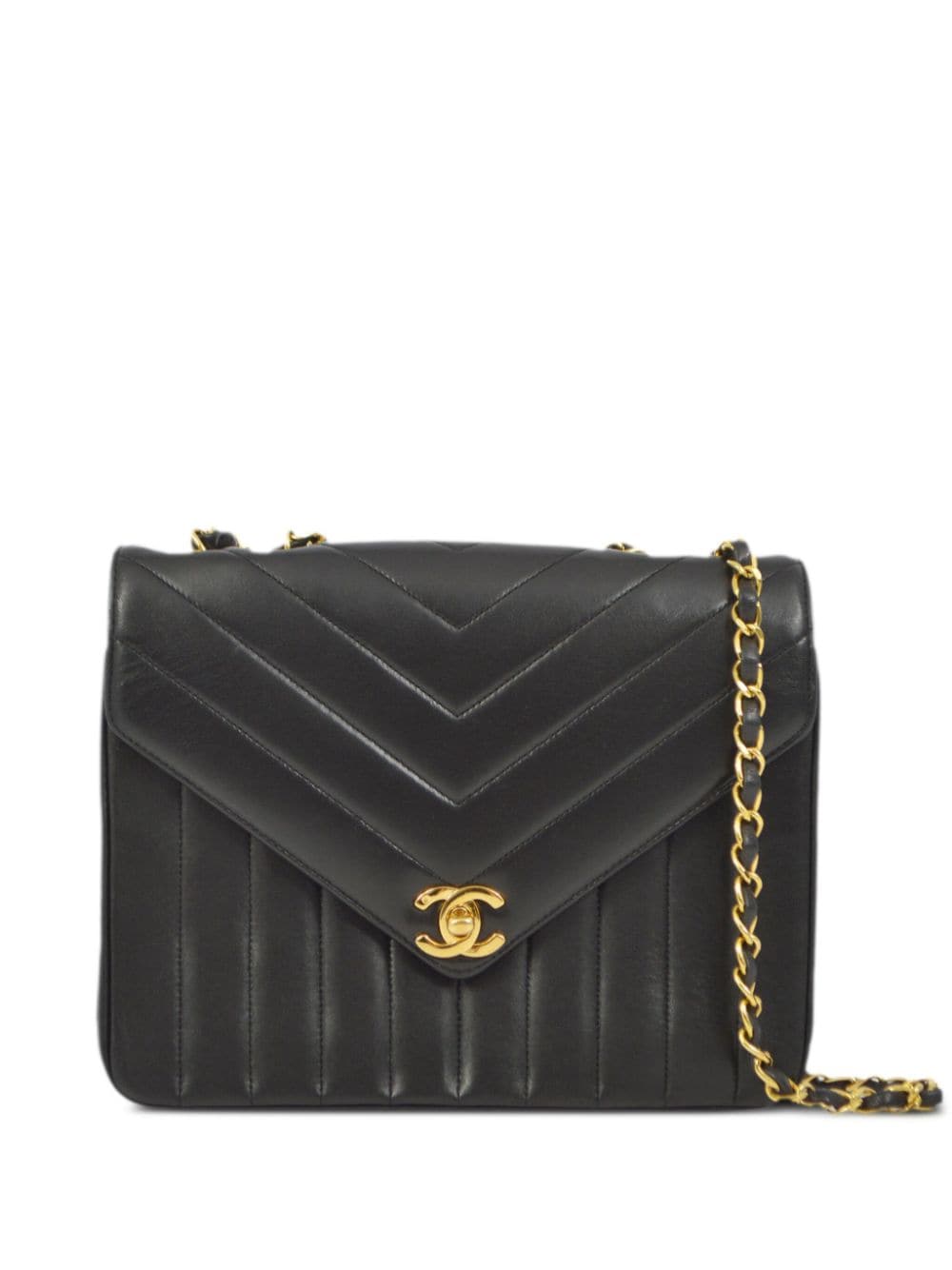 CHANEL Pre-Owned 1992 chevron-quilted shoulder bag - Black von CHANEL Pre-Owned