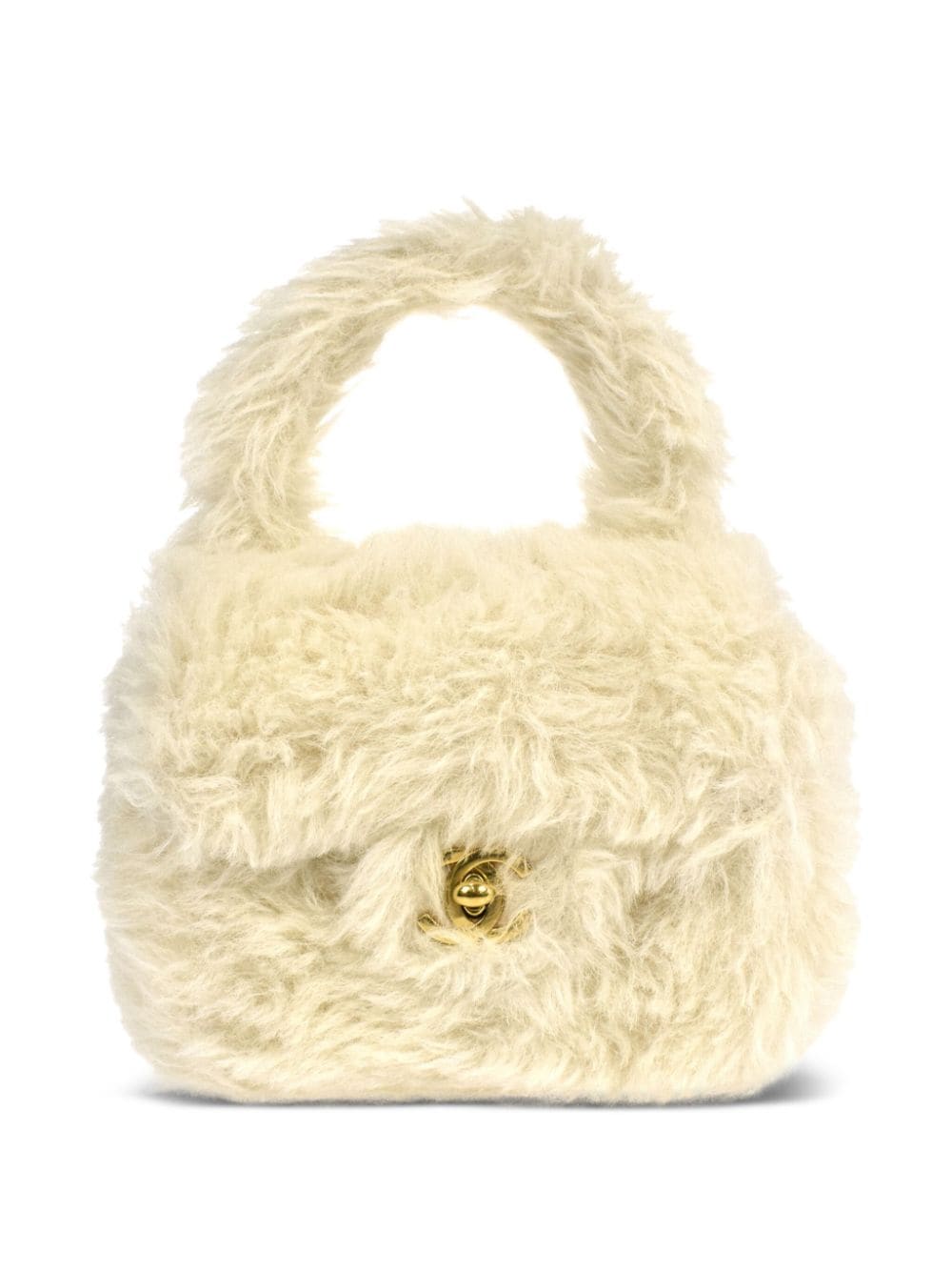 CHANEL Pre-Owned 1992 mini fur tote bag - White von CHANEL Pre-Owned