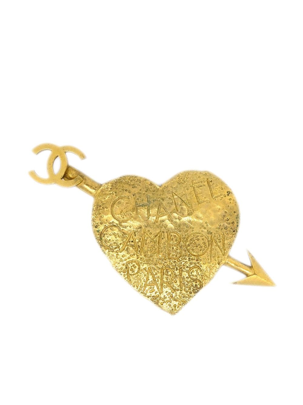 CHANEL Pre-Owned 1993 CC Heart brooch - Gold von CHANEL Pre-Owned