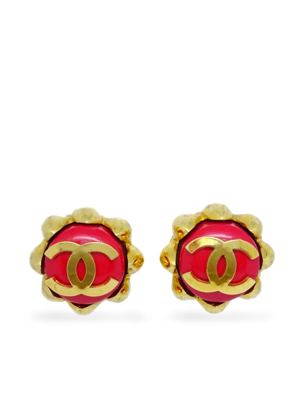 CHANEL Pre-Owned 1994 CC button clip-on earrings - Gold von CHANEL Pre-Owned