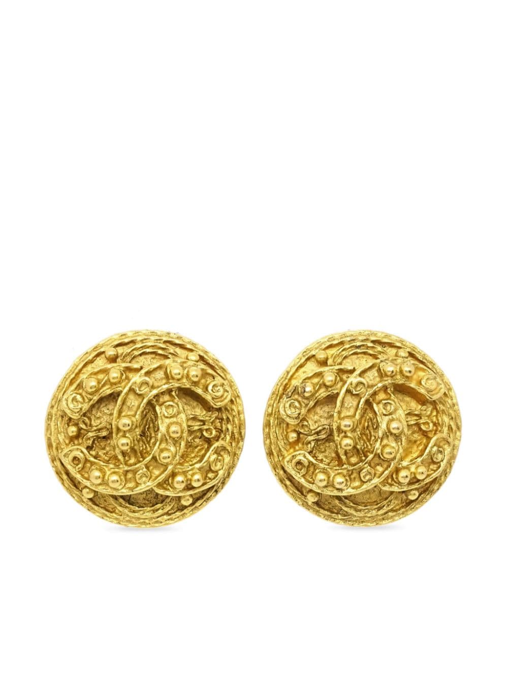 CHANEL Pre-Owned 1994 CC clip-on button earrings - Gold von CHANEL Pre-Owned