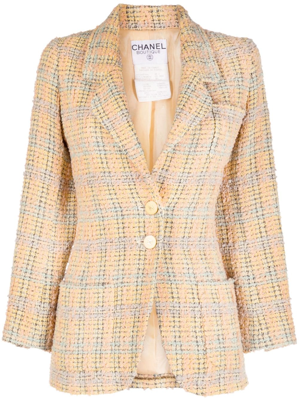 CHANEL Pre-Owned 1994 single-breasted tweed jacket - Yellow von CHANEL Pre-Owned